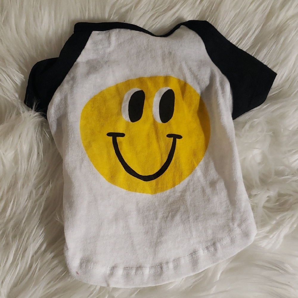 Happy Pup Smiley Dog Tee - Black and White